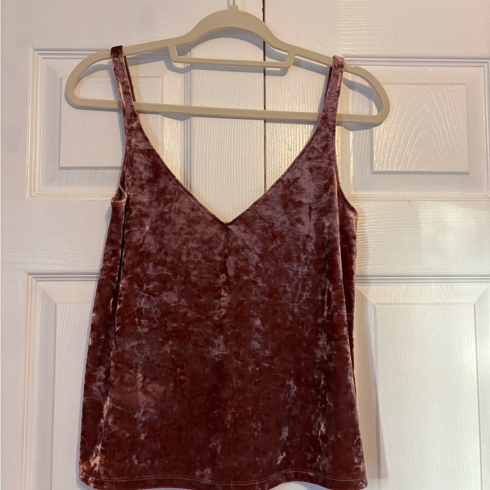 H&M Velvet V-Neck Camisole - Mauve